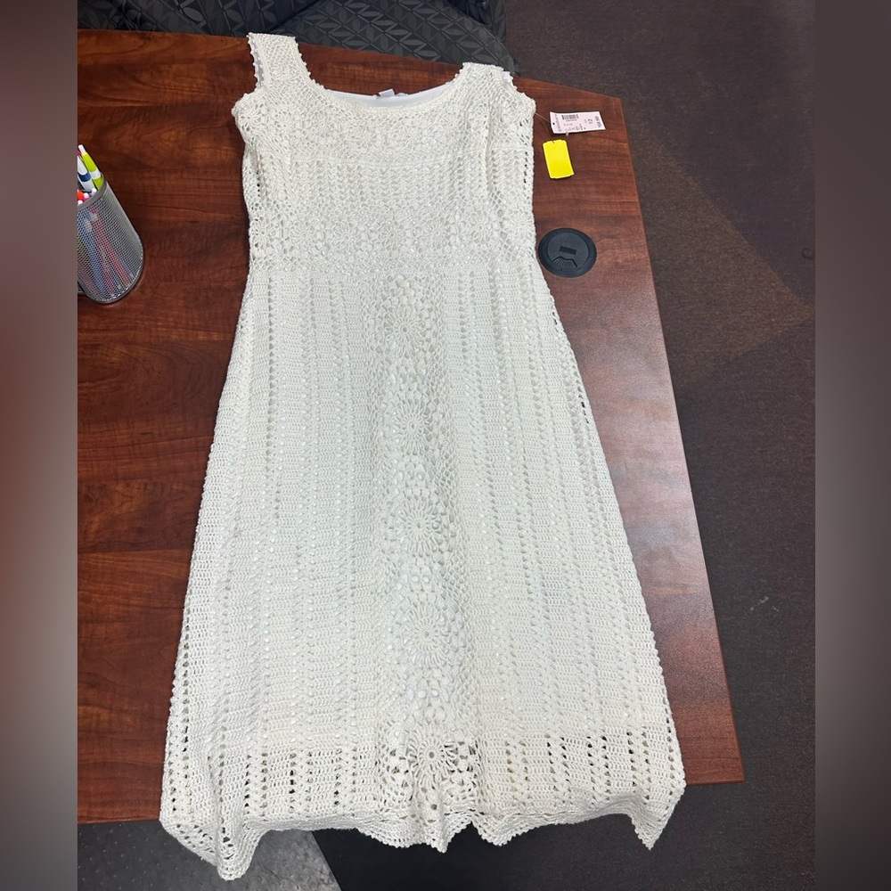 NWT Dress Barn white crocheted dress